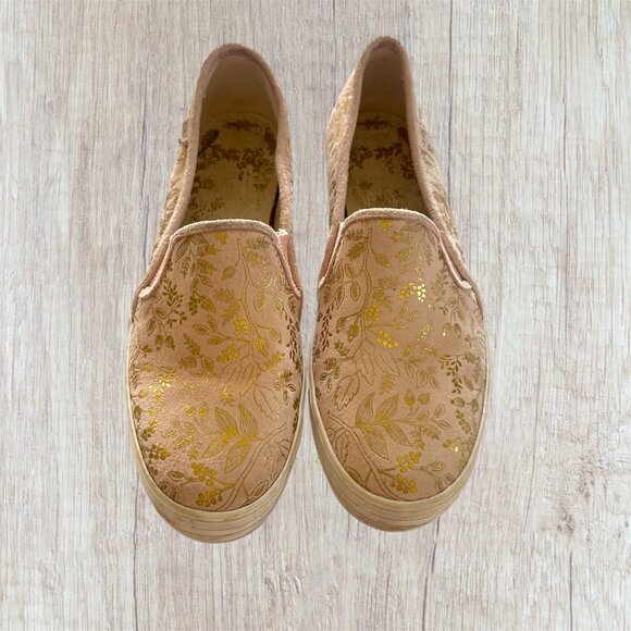 8.5 Keds X Rifle Paper Slip on Platform Sneakers - Picture 1 of 4